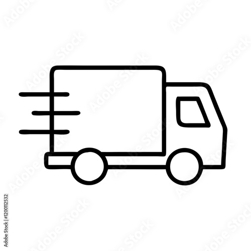 fast shipping delivery truck icon, fast shipping delivery truck line art - simple line art of fast shipping delivery truck, perfect for fast shipping delivery truck logos and icons and themed design 