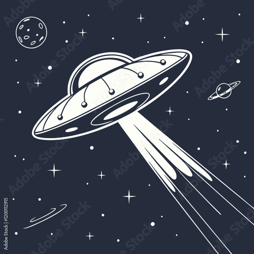 Fototapeta Naklejka Na Ścianę i Meble -  ufo in space