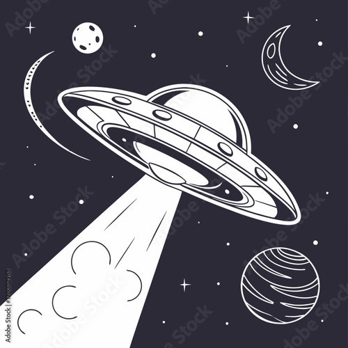 Fototapeta Naklejka Na Ścianę i Meble -  ufo in space