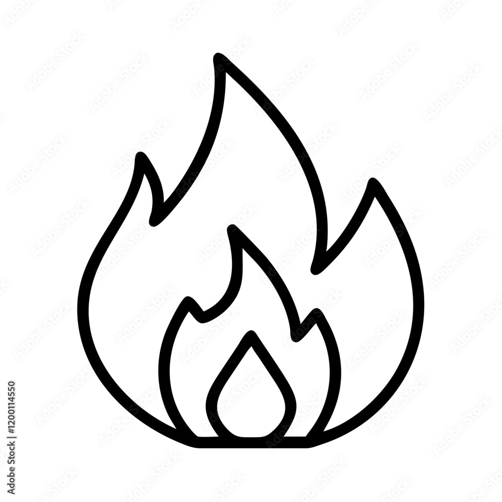 fire icon, fire line art - simple line art of fire, perfect for fire logos and icons and themed design fire icon, fire line art - simple line art of fire, perfect for fire logos and icons and themed design