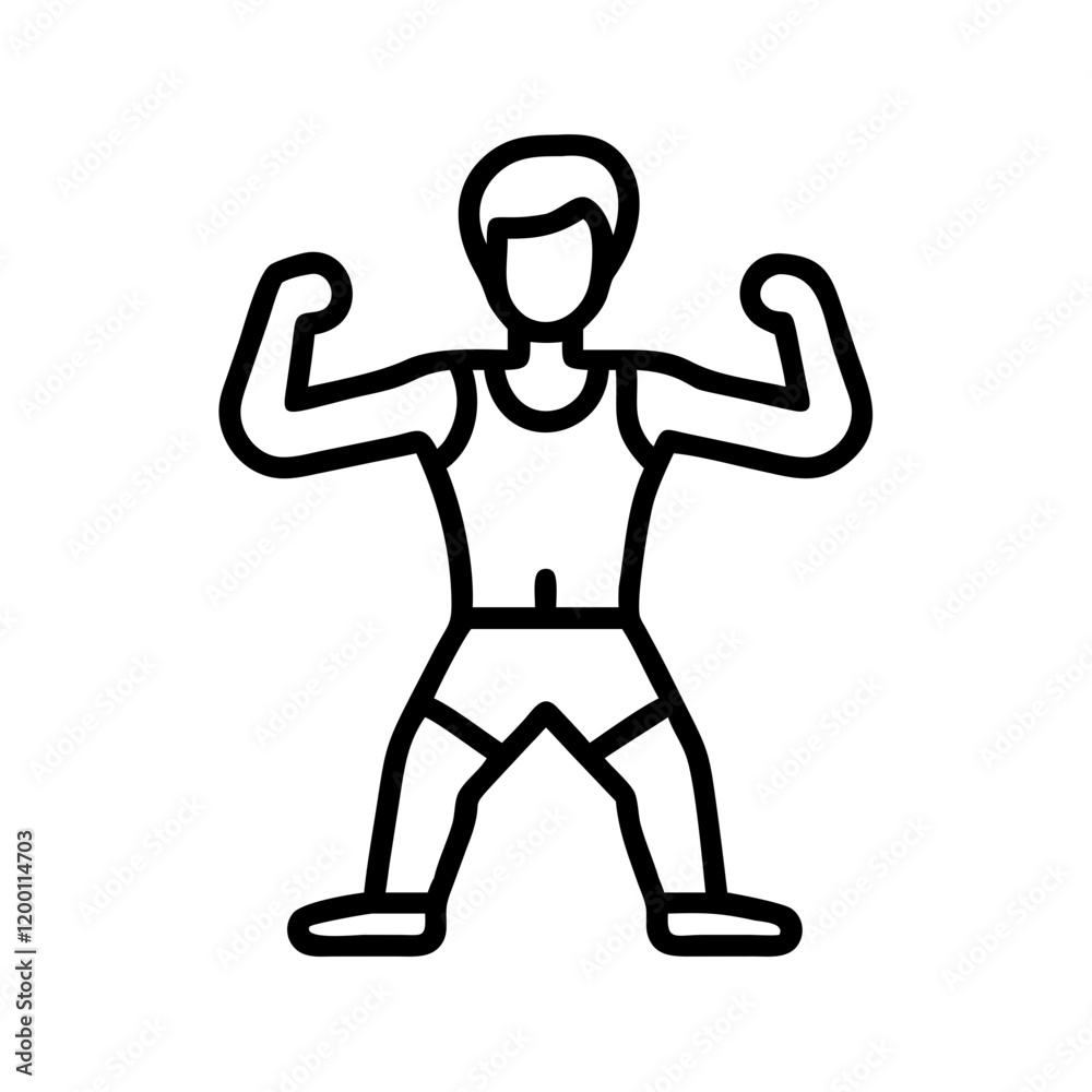 fitness man icon, fitness man line art - simple line art of fitness man, perfect for fitness man logos and icons and themed design fitness man icon, fitness man line art - simple line art of fitness man, perfect for fitness man logos and icons and themed design