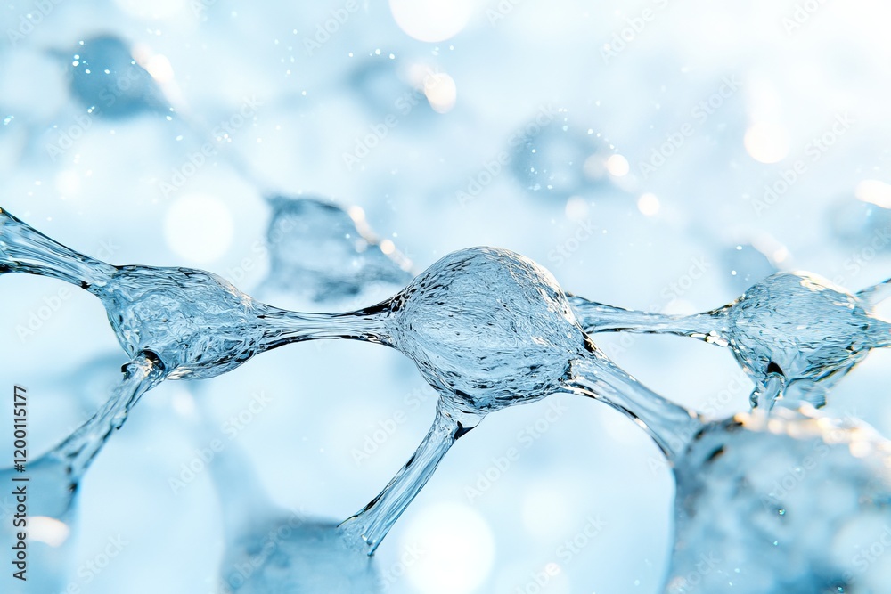 Abstract composition: molecular structures or water. Generative AI Abstract composition: molecular structures or water. Generative AI