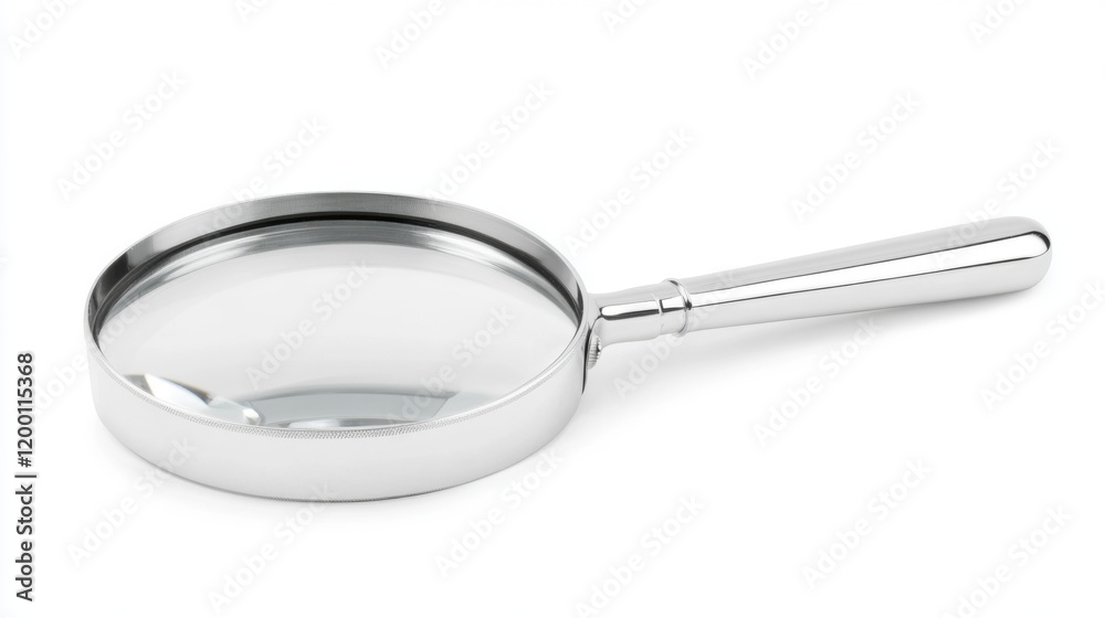 Sleek Chrome Handheld Magnifying Glass: Perfect for Detail-Oriented Tasks Sleek Chrome Handheld Magnifying Glass: Perfect for Detail-Oriented Tasks