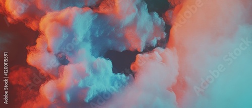 Swirling smoke patterns create a vibrant play of colors in the atmosphere photo