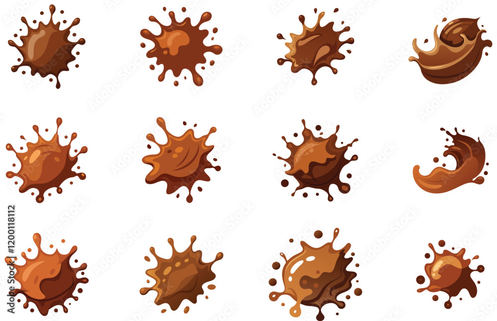 Obraz premium Liquid Chocolate Crown Splash Isolated Vector Art