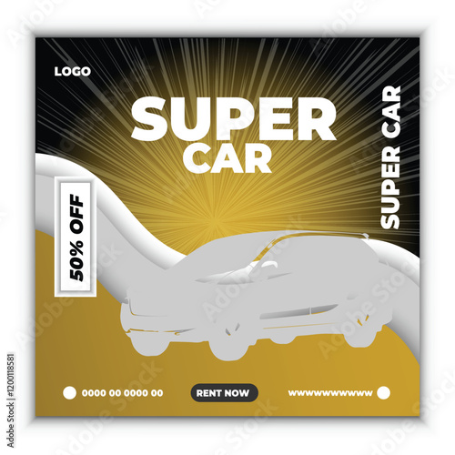RENT CAR FOR SOCIAL MEDIA INSTAGRAM POST BANNER MODERN TEMPLATE

