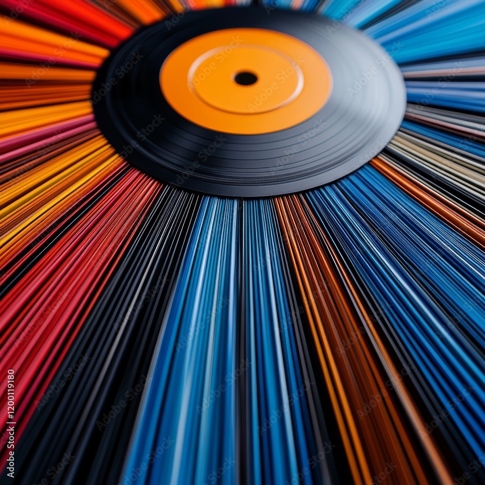 Fototapeta premium Creative and Vibrant Album Cover. Bold Colors and Elegant Music Design. Vibe for the Vinyl Lovers