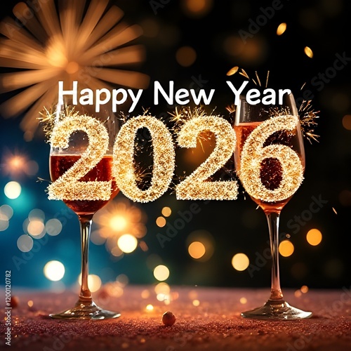 2026 happy new year illustration 