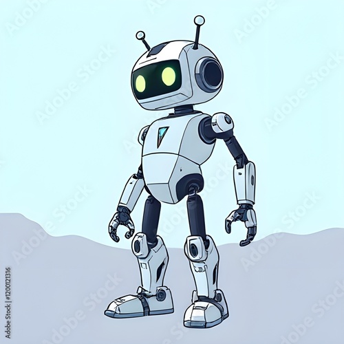 blue robot illustration 