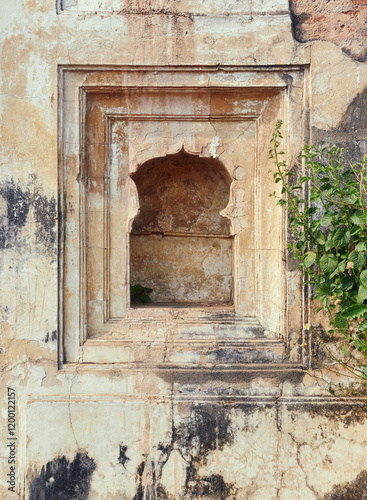 decaying walls of the ancient Garh Panchkot Fort archaeological site that stands as a testament Panchakot Dynasty and 18th century Bargi attack on Bengal.  The place is now a popular tourism spot. photo