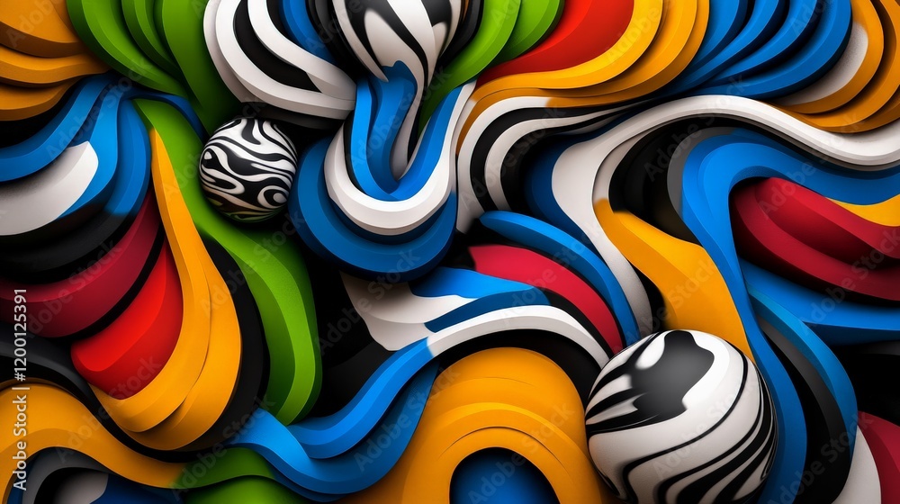 Obraz premium Psychedelic Graffiti Art. optical illusion