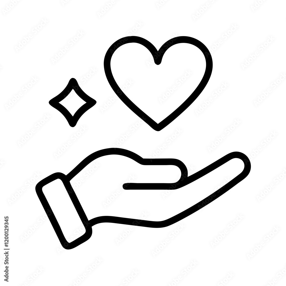 heart in hand icon, heart in hand line art - simple line art of heart in hand, perfect for heart in hand logos and icons and themed design heart in hand icon, heart in hand line art - simple line art of heart in hand, perfect for heart in hand logos and icons and themed design