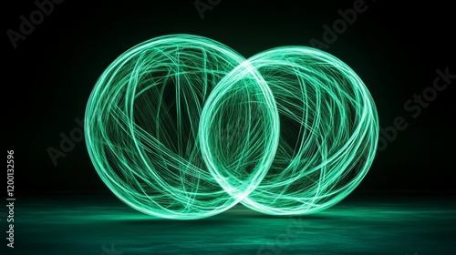 Modern Art of Glowing Green