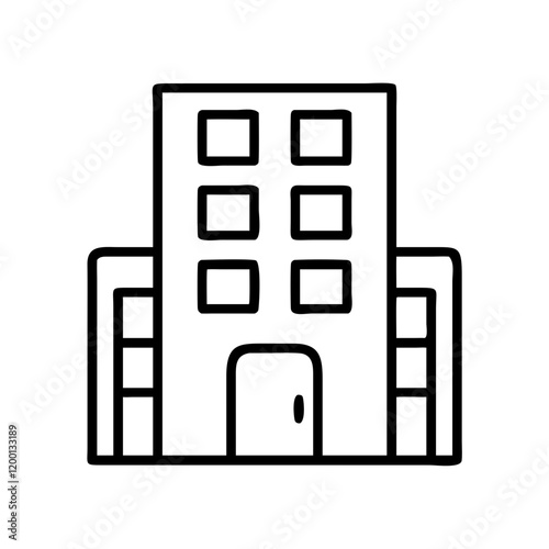 hotel icon, hotel line art - simple line art of hotel, perfect for hotel logos and icons and themed design 
