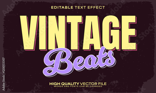 Retro vintage text effect, editable text effect and 80s 3d font style bold shadow neon poster design