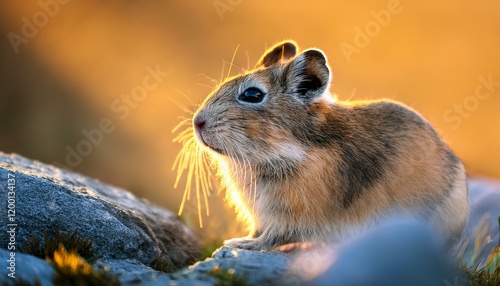 portrait of cute ili pika in their habitat generative ai photo