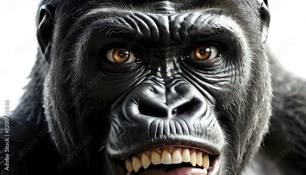 Gorilla Portrait: Intense Gaze, Dramatic Lighting, Powerful Expression Gorilla Portrait: Intense Gaze, Dramatic Lighting, Powerful Expression