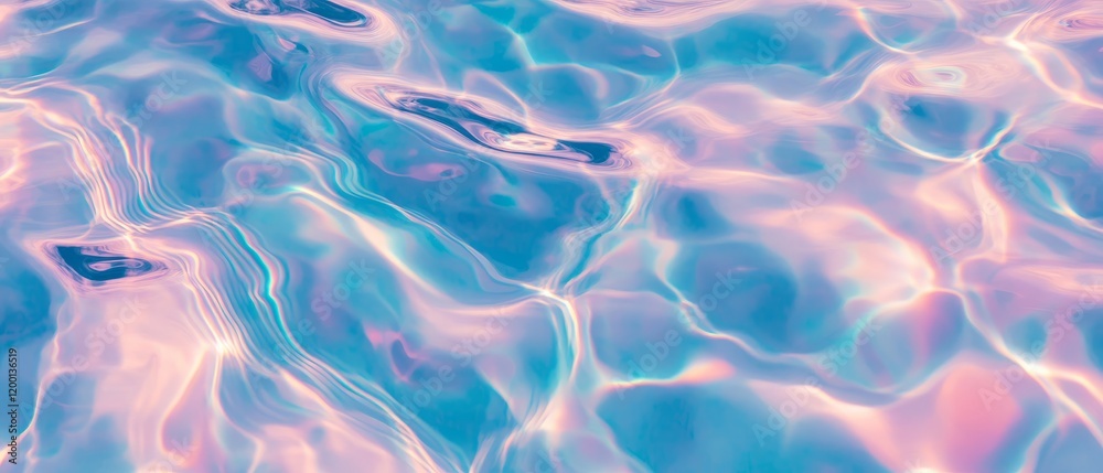 Obraz premium Rippling water surface texture with vibrant colors and gentle waves viewed from above