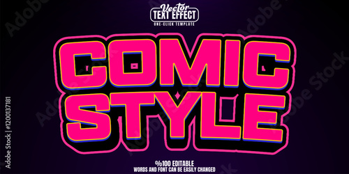 Comic editable text effect, customizable popart and art 3d font style