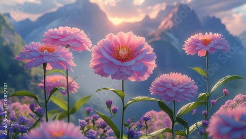 A Floral Frame with Beautiful HD Landscapes and Watercolor Details