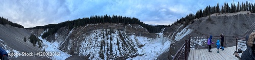 Ram Falls winter waterfalls snow slide