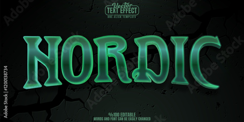 Nordic editable text effect, customizable viking and warrior 3d font style