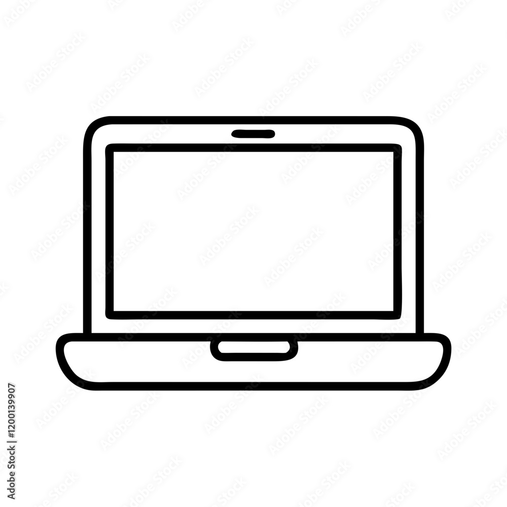 laptop icon, laptop line art - simple line art of laptop, perfect for laptop logos and icons and themed design 