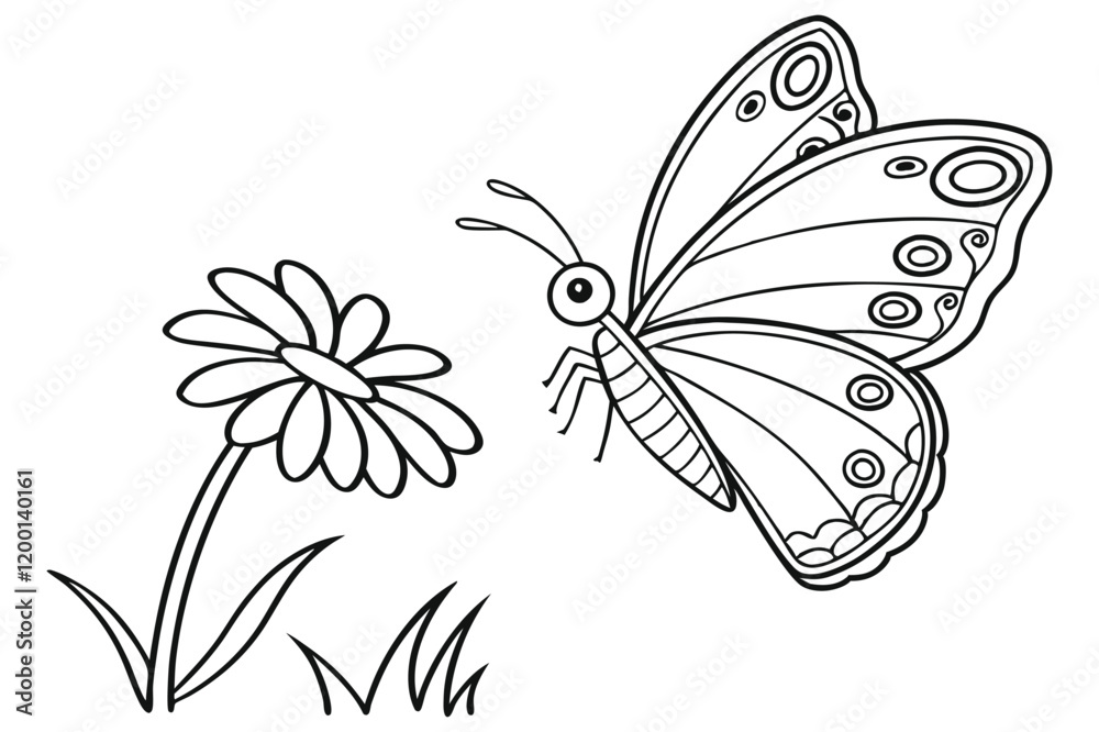 Obraz premium Butterfly line drawing