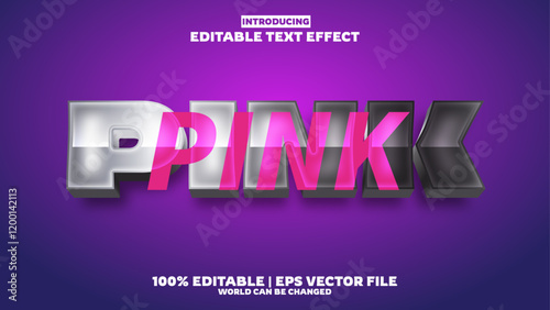 Pink editable text effect in modern trend style