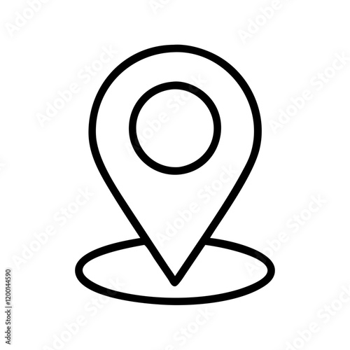 Free Download location pin icon, location pin line art - simple line art of location pin, perfect for location pin logos and icons and themed design  - GFXLoad