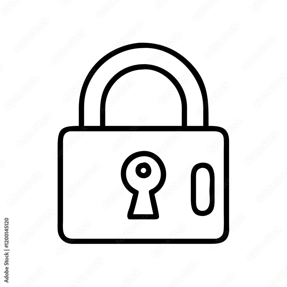 lock icon, lock line art - simple line art of lock, perfect for lock logos and icons and themed design lock icon, lock line art - simple line art of lock, perfect for lock logos and icons and themed design
