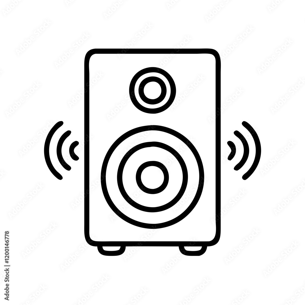 loud speaker icon, loud speaker line art - simple line art of loud speaker, perfect for loud speaker logos and icons and themed design 