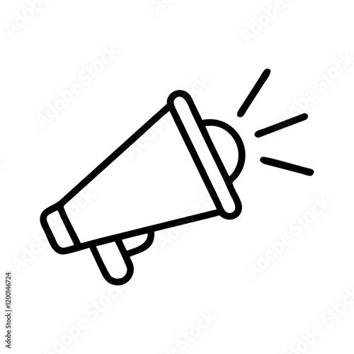 loud hailer icon, loud hailer line art - simple line art of loud hailer, perfect for loud hailer logos and icons and themed design 
