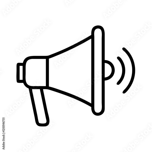 loud hailer icon, loud hailer line art - simple line art of loud hailer, perfect for loud hailer logos and icons and themed design 