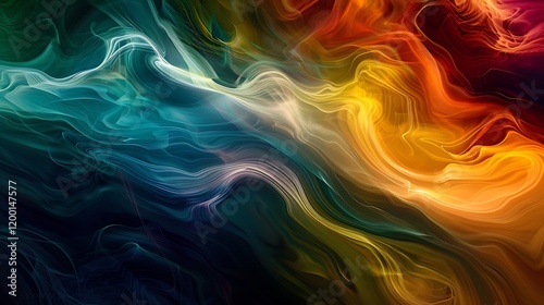 A dynamic wave of colors creating an abstract design.