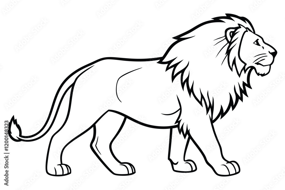 Obraz premium lion outline drawing