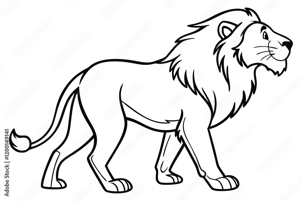 Obraz premium lion outline drawing