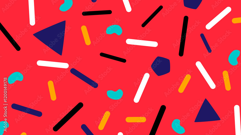 Seamless Pattern 80s Memphis Style Background Seamless Pattern 80s Memphis Style Background