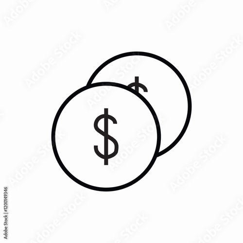 Dollar coin icon vector sign