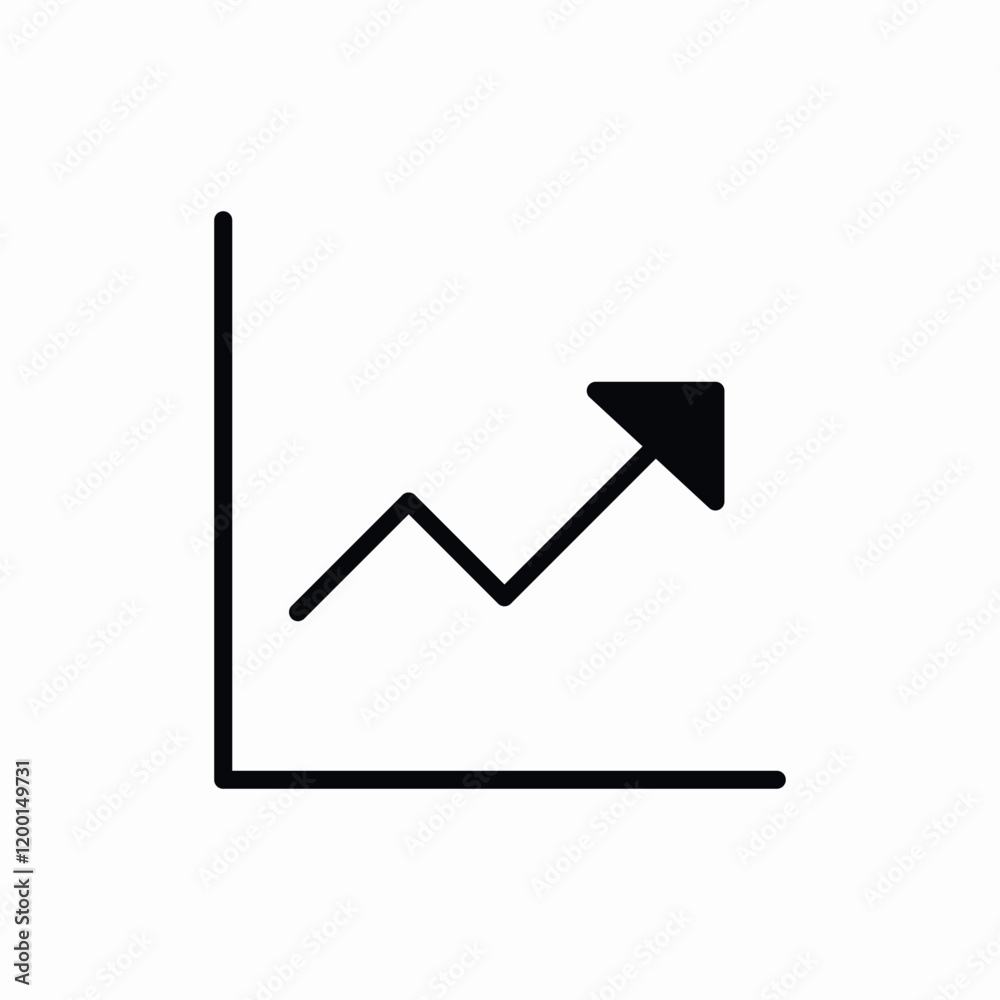 Growth chart icon vector sign Growth chart icon vector sign