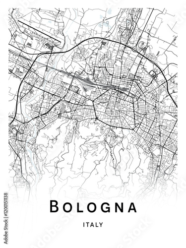 City map of the Bologna Italy - concept art.