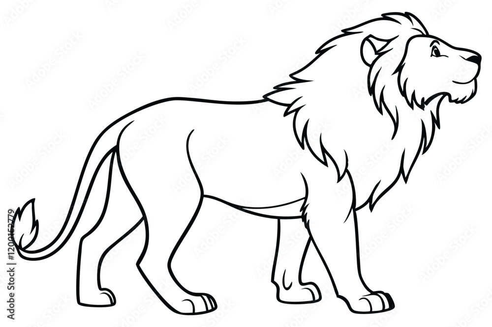 Obraz premium lion outline drawing