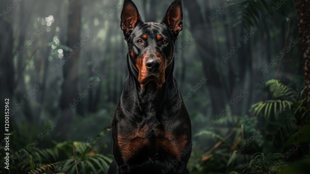 A Dominant Doberman with a Powerful Presence A Dominant Doberman with a Powerful Presence