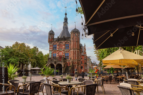 Obraz na płótnie Deventer, Netherlands - September 19th, 2022: Panorama of Deventer, Hanseatic city in the Netherlands. w salonie