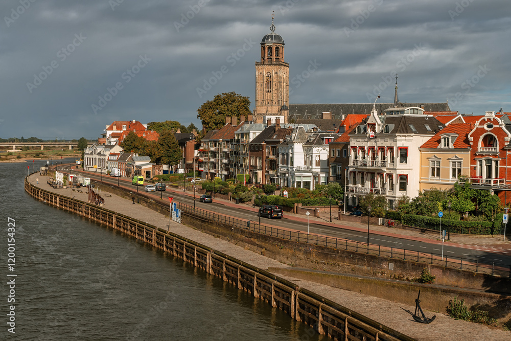 Obraz premium Deventer, Netherlands - September 19th, 2022: Panorama of Deventer, Hanseatic city in the Netherlands.