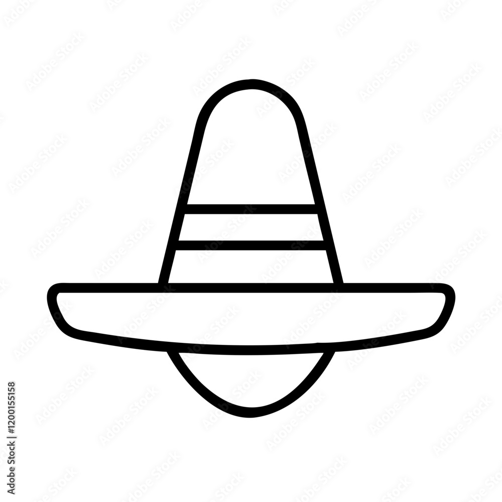 mexican sombrero hat icon, mexican sombrero hat line art - simple line art of mexican sombrero hat, perfect for mexican sombrero hat logos and icons and themed design mexican sombrero hat icon, mexican sombrero hat line art - simple line art of mexican sombrero hat, perfect for mexican sombrero hat logos and icons and themed design