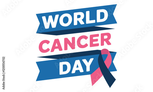 World Cancer Day observed every year on 4th february. Vector health banner, flyer, poster and social medial template design.