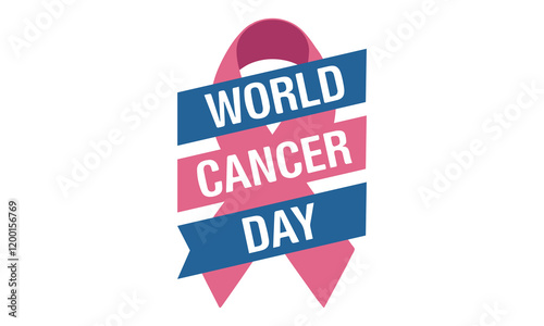 World Cancer Day observed every year on 4th february. Vector health banner, flyer, poster and social medial template design.