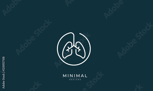 Minimal Icon logo of a Lungs 