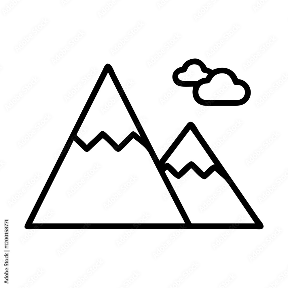 mountain icon, mountain line art - simple line art of mountain, perfect for mountain logos and icons and themed design mountain icon, mountain line art - simple line art of mountain, perfect for mountain logos and icons and themed design